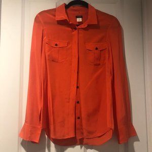 Red Silk Button Down